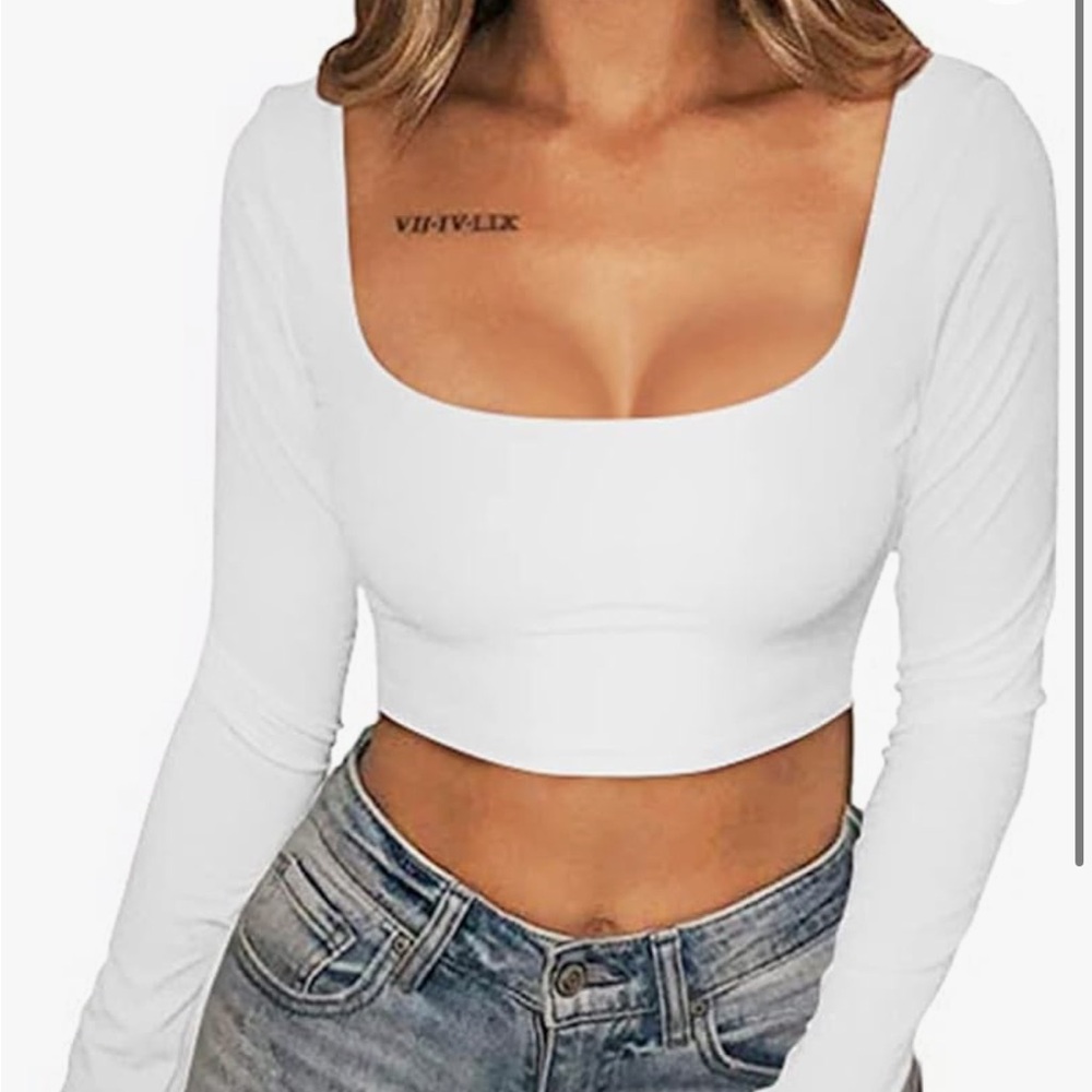 LONG SLEEVE LINED WHITE SHIRT